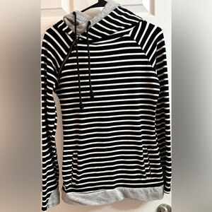 Ampersand Avenue DoubleHood Striped Hoodie Women’s Size Small